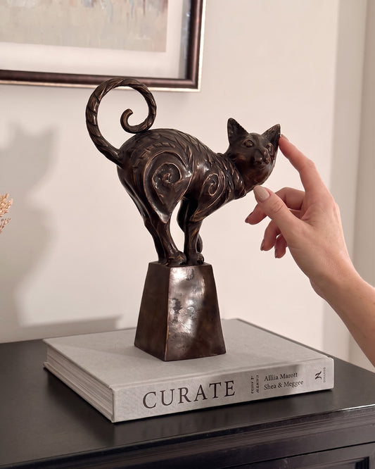 Scale Of The Bronze Lyra Cat On A Plinth