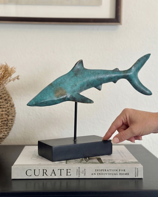 Scale Of The Adged Verdigris Shark Interior Sculpture
