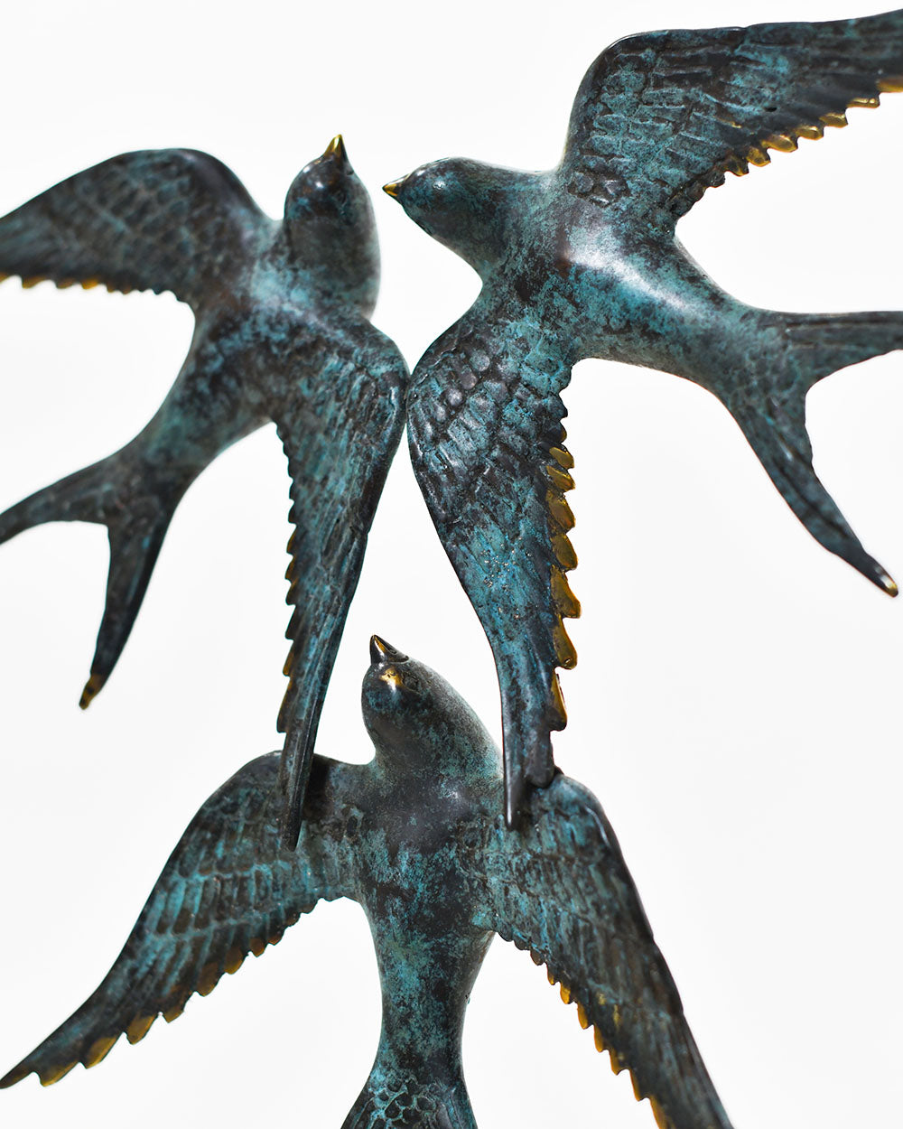 Close Up Of The Trio Of Birds Home Ornament