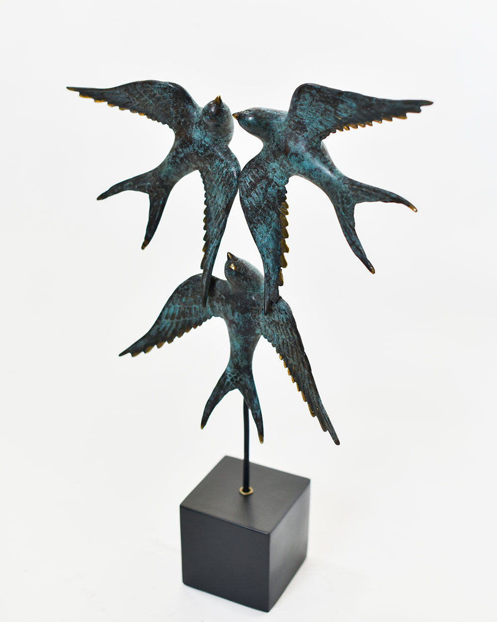 Intricate Verdigris Finish On The Bronze Azure Skies Ornament