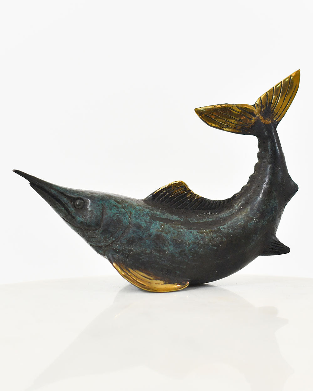 Bronze Marlin Decoration Finished In Verdigris