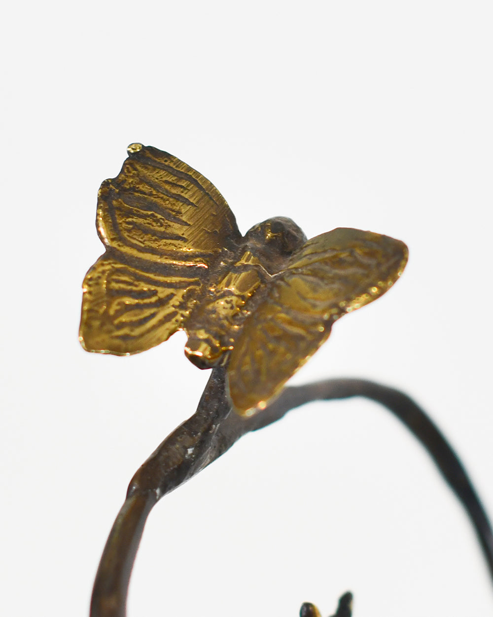 Close Up Of The Brass Details On The Frog Ornament