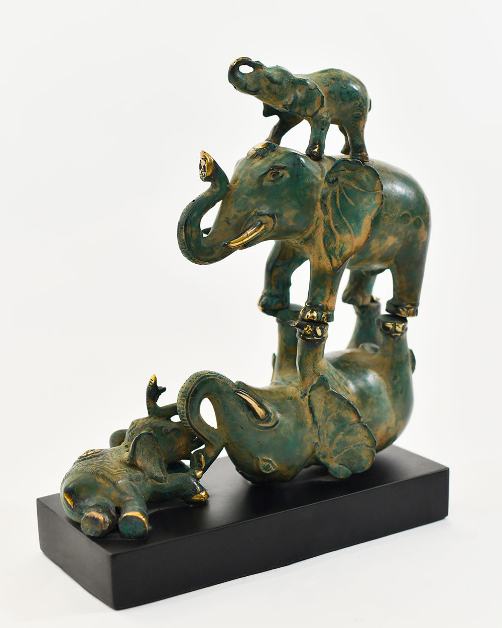 Bronze Acrobat Elephants Home Ornaments