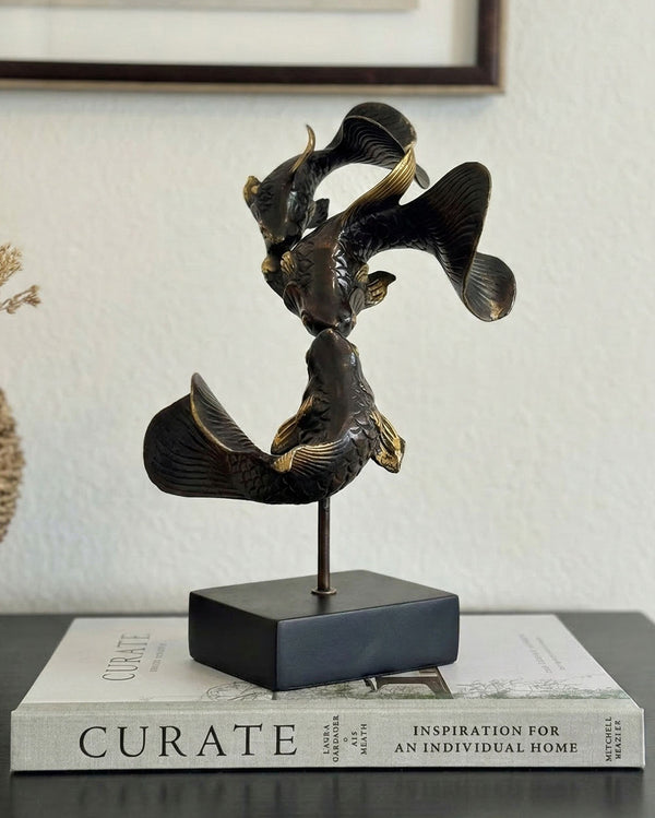 Bronze Gilded Koi Dance