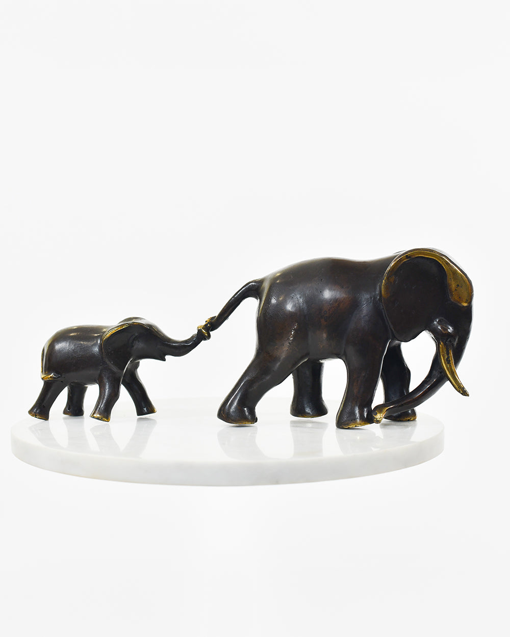 Bronze Meridian Elephant Family Interior Sculpture