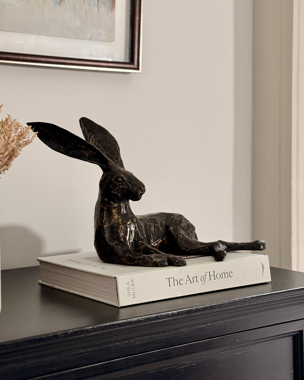 Bronze Selene Peaceful Hare In Setting