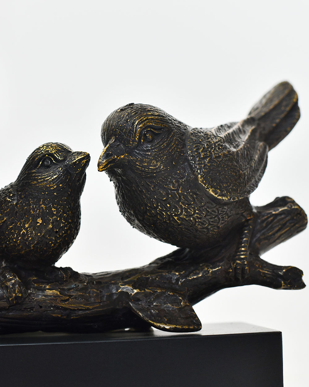 Bronze Songbirds Intricate Finish Up Close