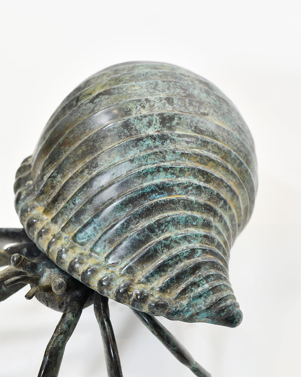 Close Up Of The Ornate Details On The Verdigris Hermit Interior Sculpture