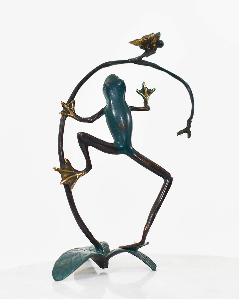Bronze Verdigris Tree Frog Home Ornament
