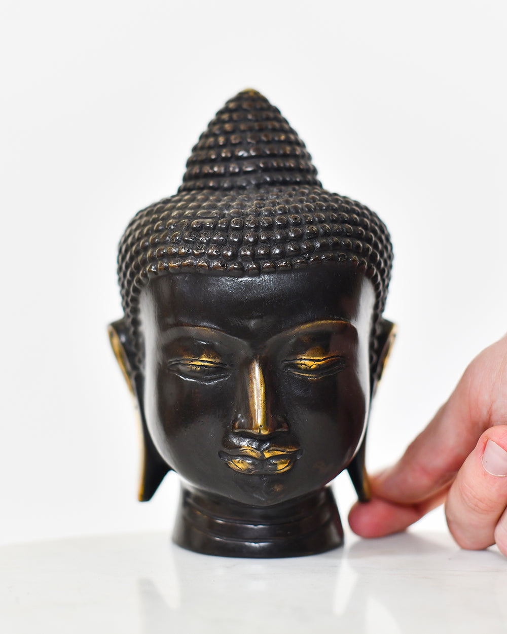Large Bronze Zenith Buddha Bust To Scale