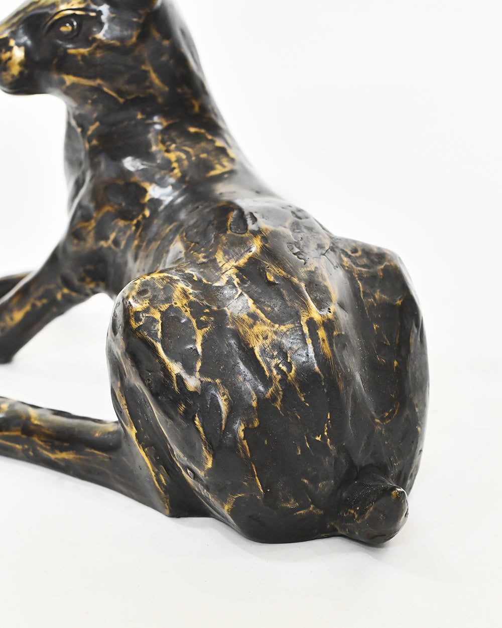 Close Up Of The Brass Hues On The Bronze Hare Ornament