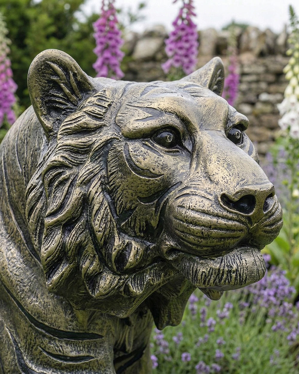 Close Up Of The Face From The Tiger Garden Sculpture Digital Illustration