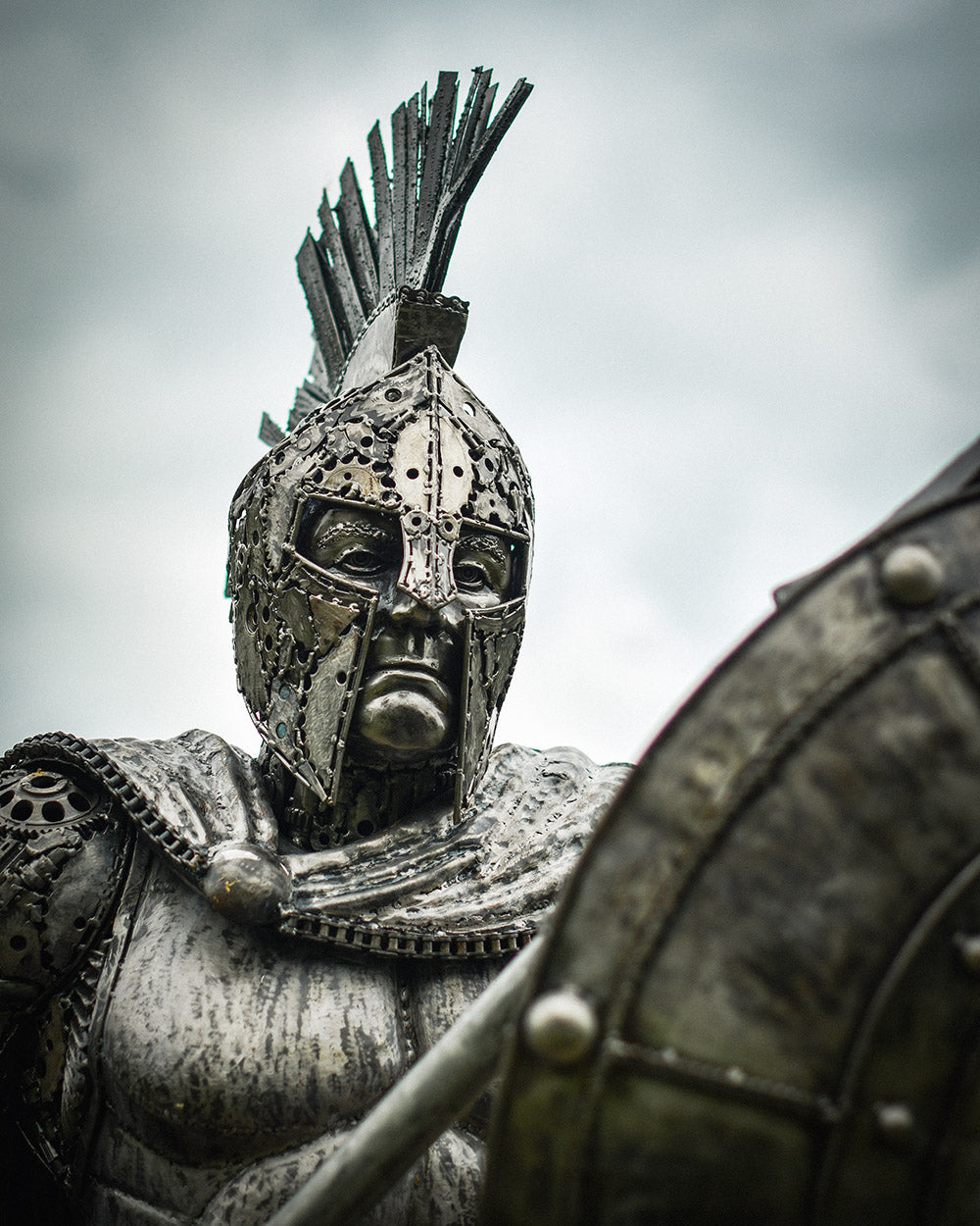 Close Up Of The Face From The Warrior Garden Sculpture