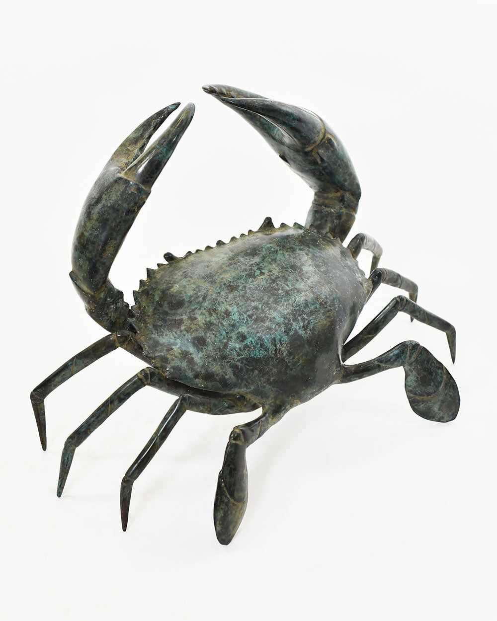 Broze Crab Sculpture Finished In Verdigris