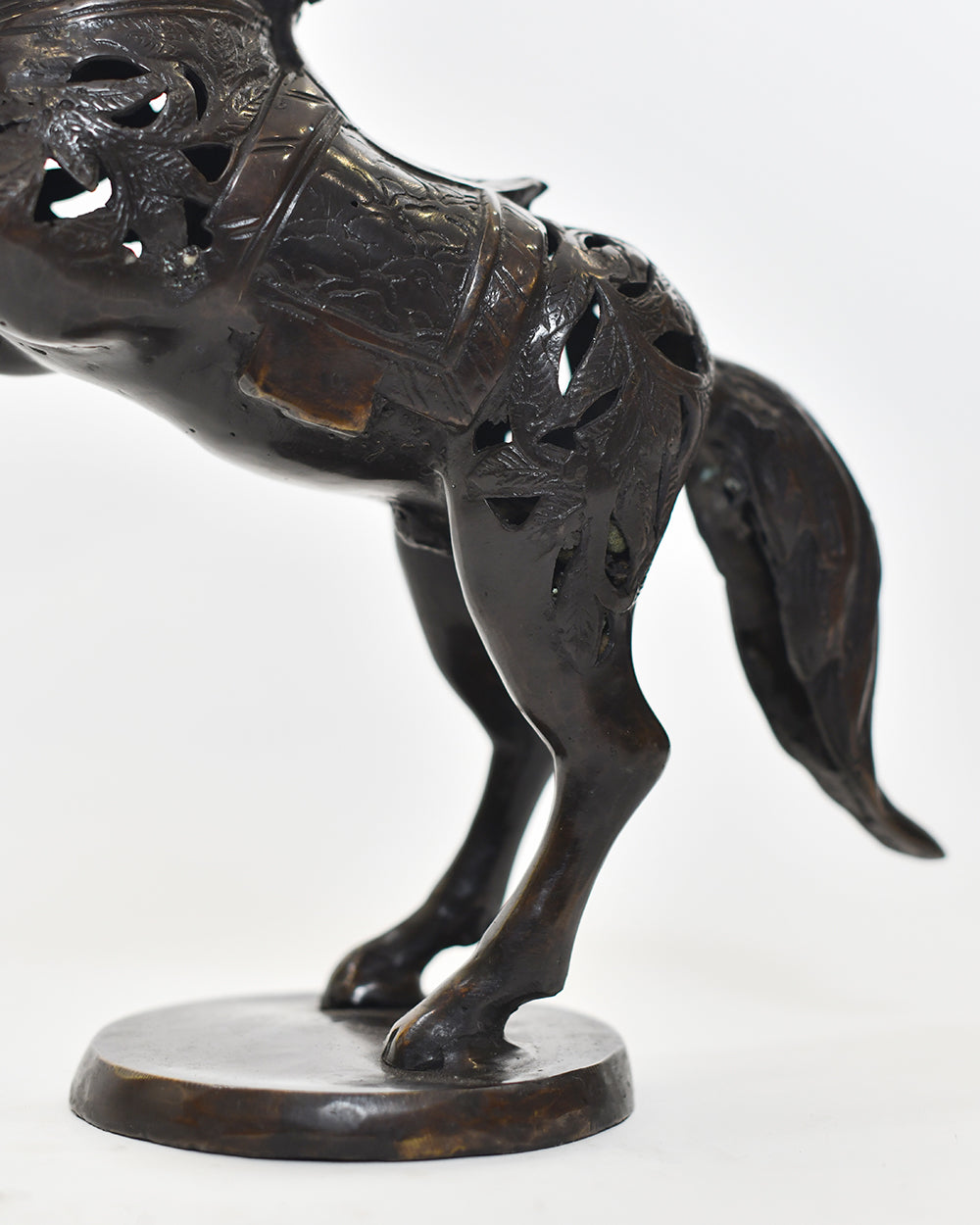 Close Up Of The Bronze Finish On The horse Ornament