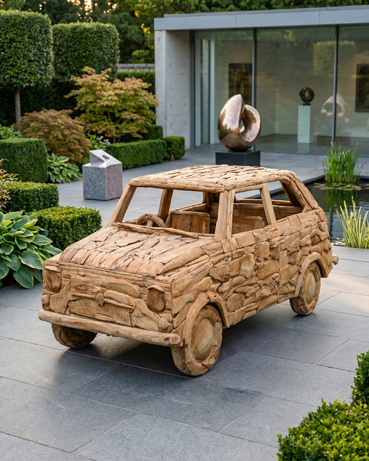 The Driftwood Classic Fiat Garden Sculpture Digital Illustration