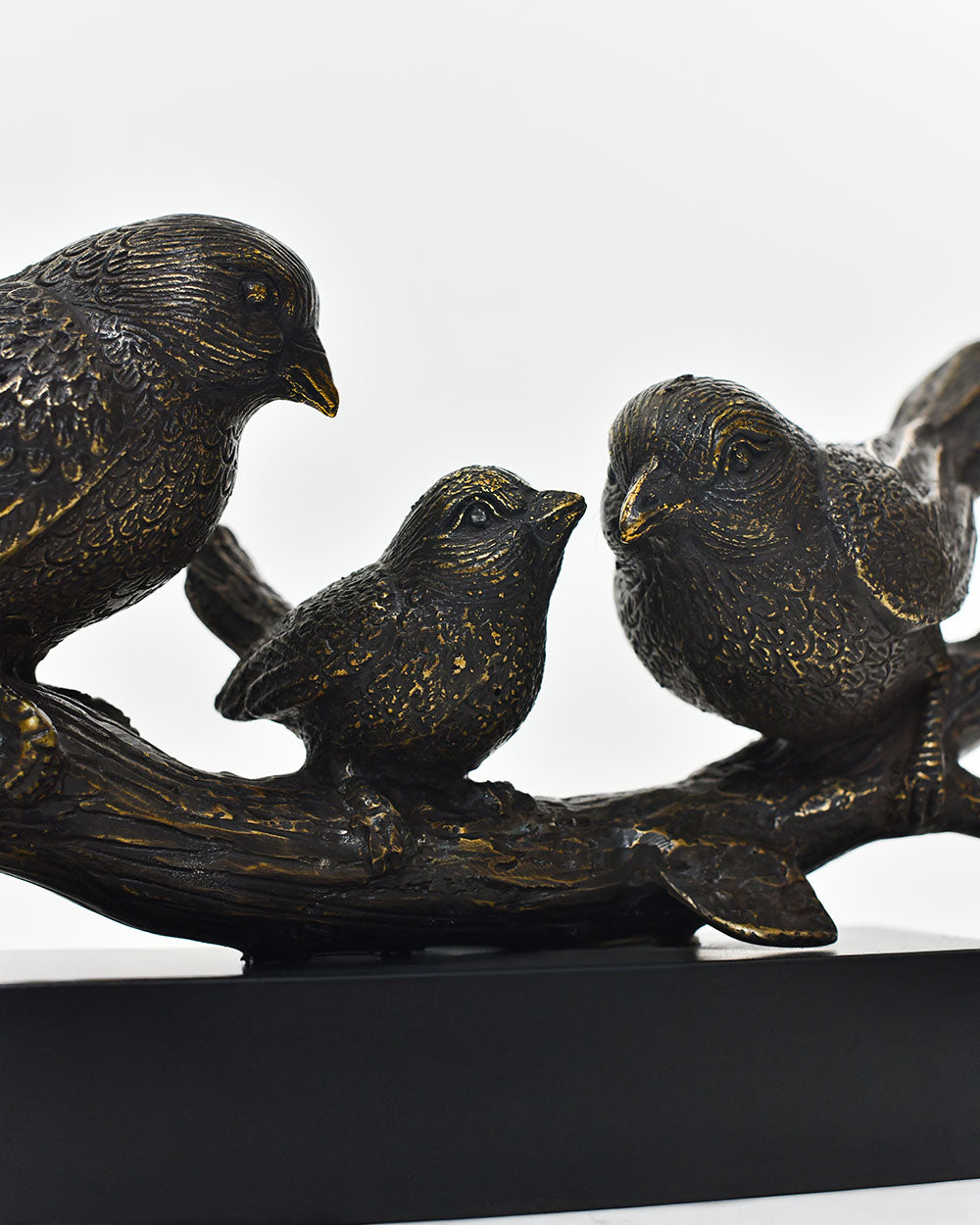 Close Up Of The Details From The Bronze Springtime Melody Songbirds Ornament