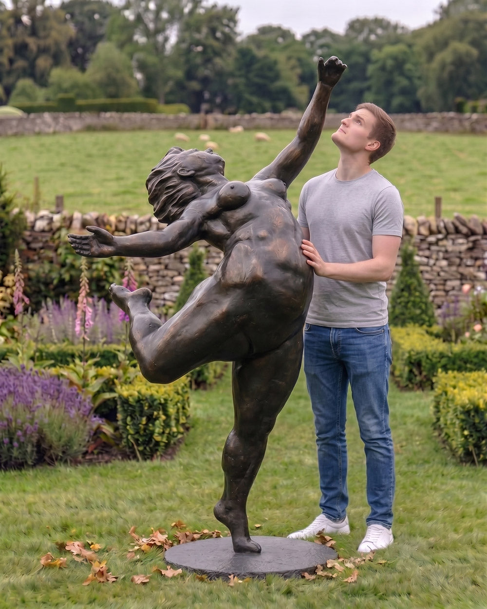 Scale Of The Libre Arabesque Ballerina Garden Sculpture