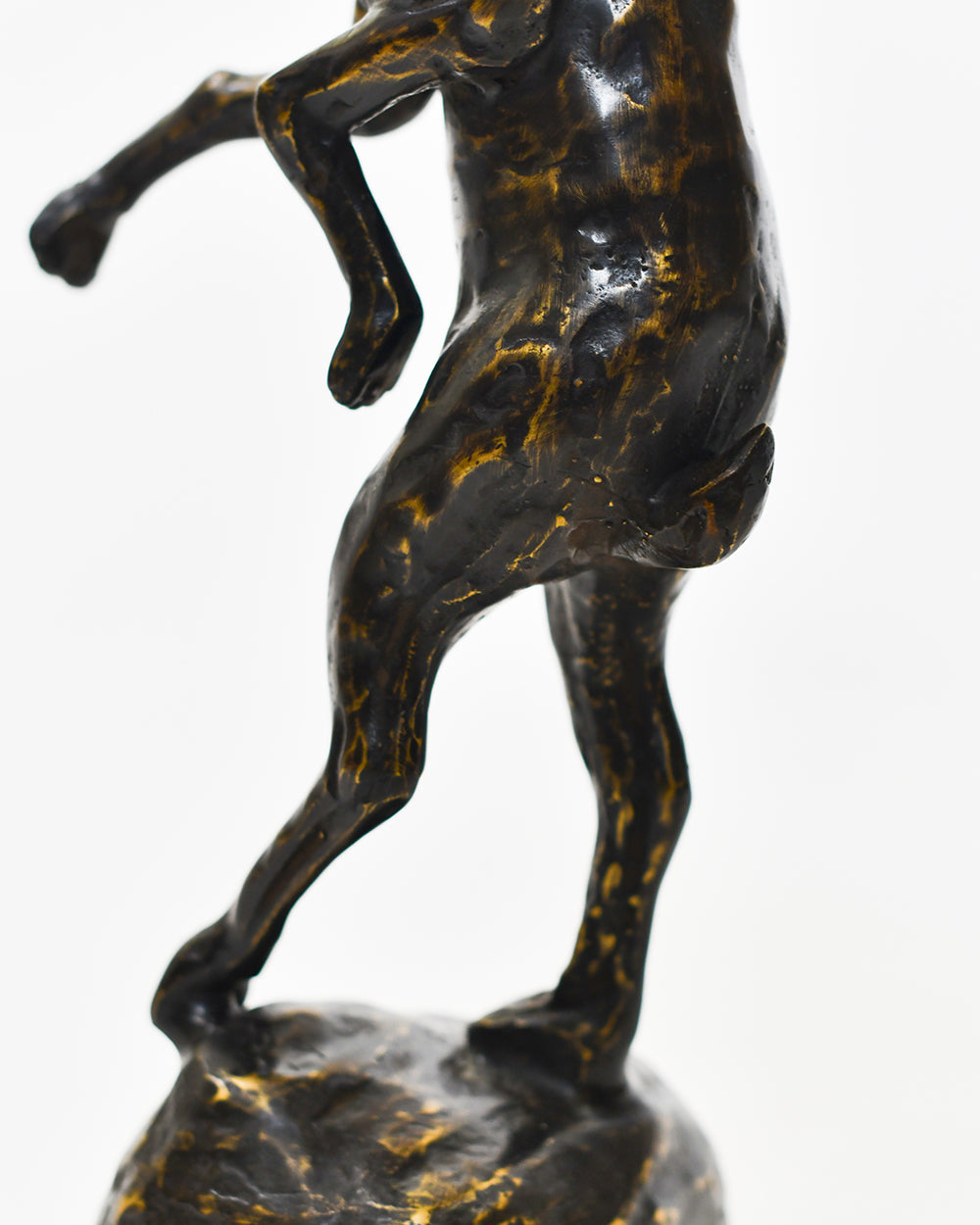 Bronze Leaping Hare Intricate Details & Texture