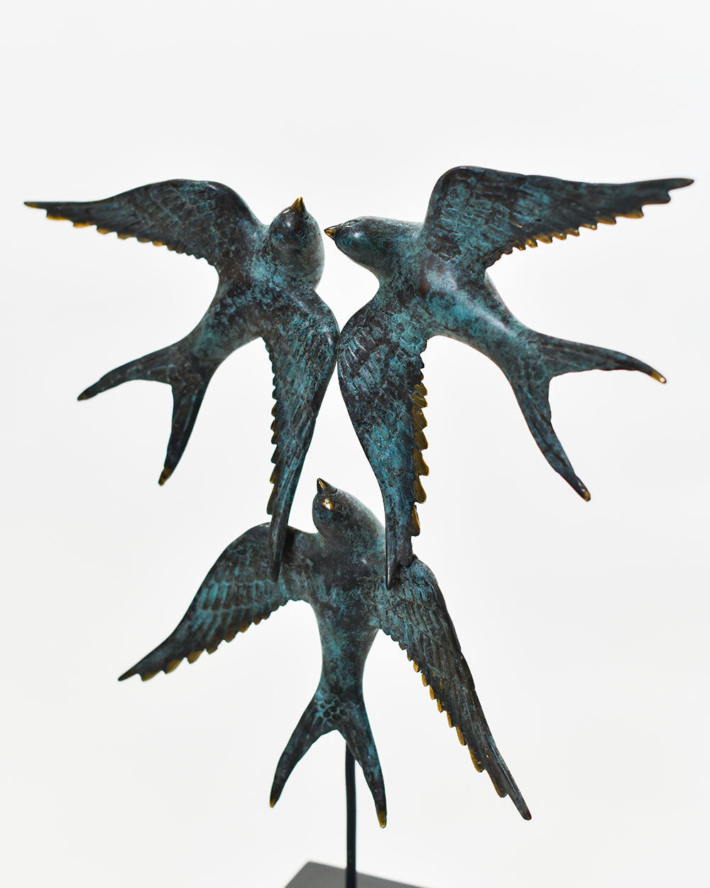 Bronze Trio Of Swallows Home Decoration
