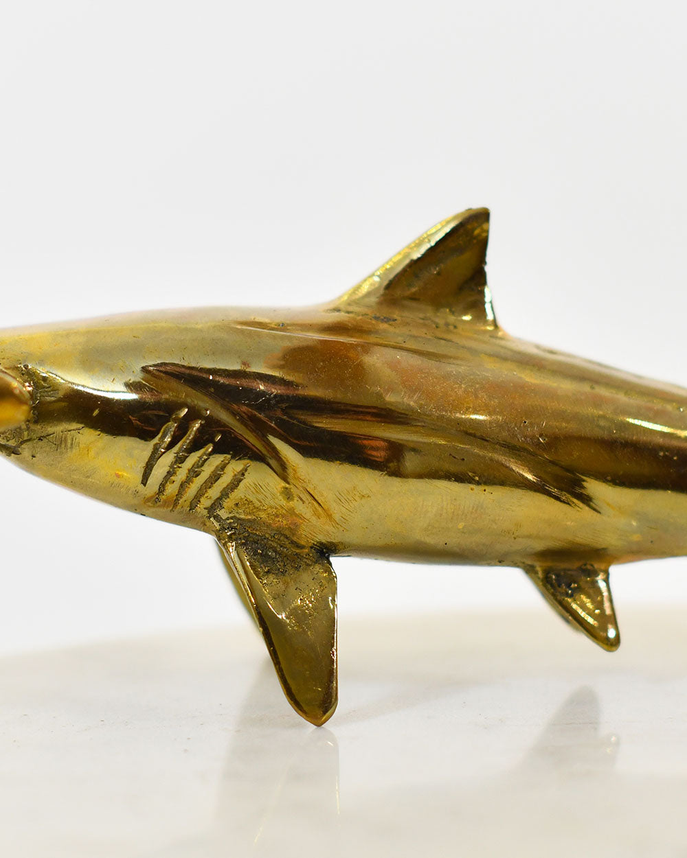 Close Up Of The Polished Brass Finished Hammerhead Ornament