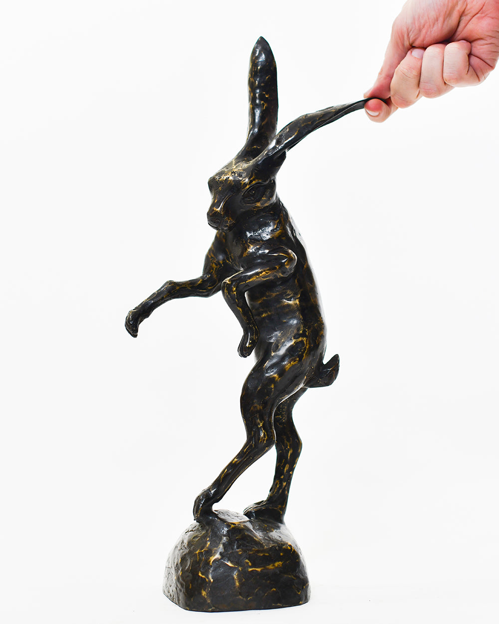 Scale Of The Bronze Allegro Leaping hare Home Ornament