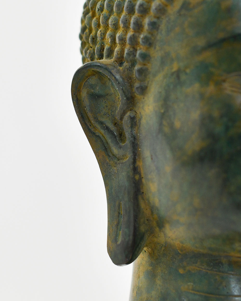 Close Up Of The Striking Finish On The Bronze Serenity Guardian Buddha