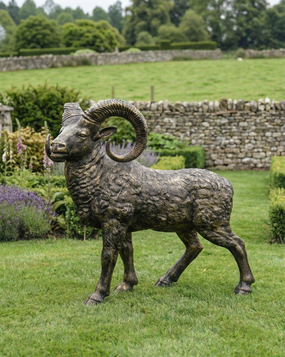 The Baron Of Bakewell Ram Garden Sculpture Digital Illustration