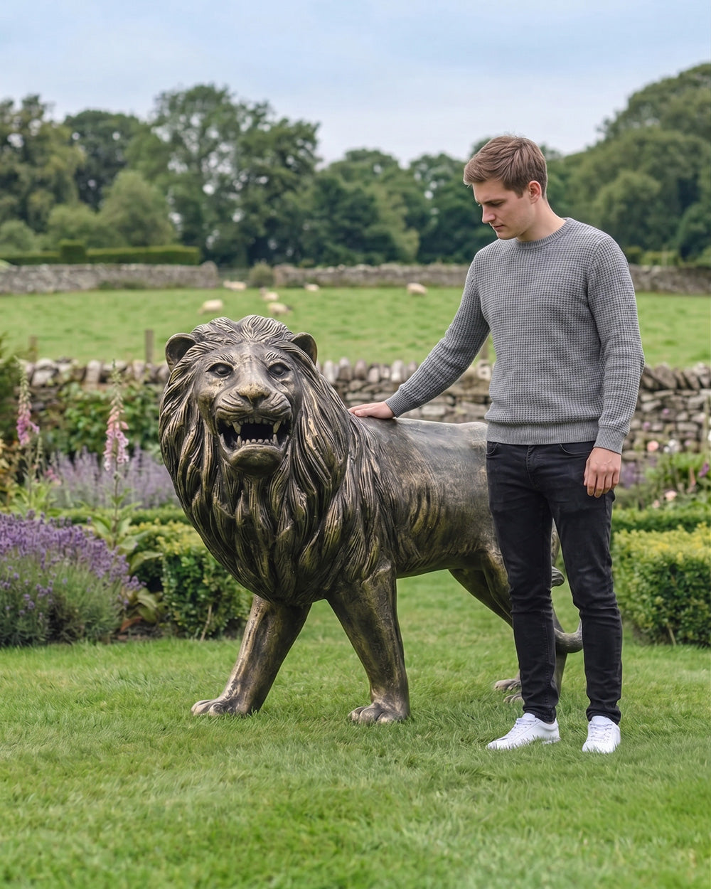 The Lion Garden Sculpture To Scale